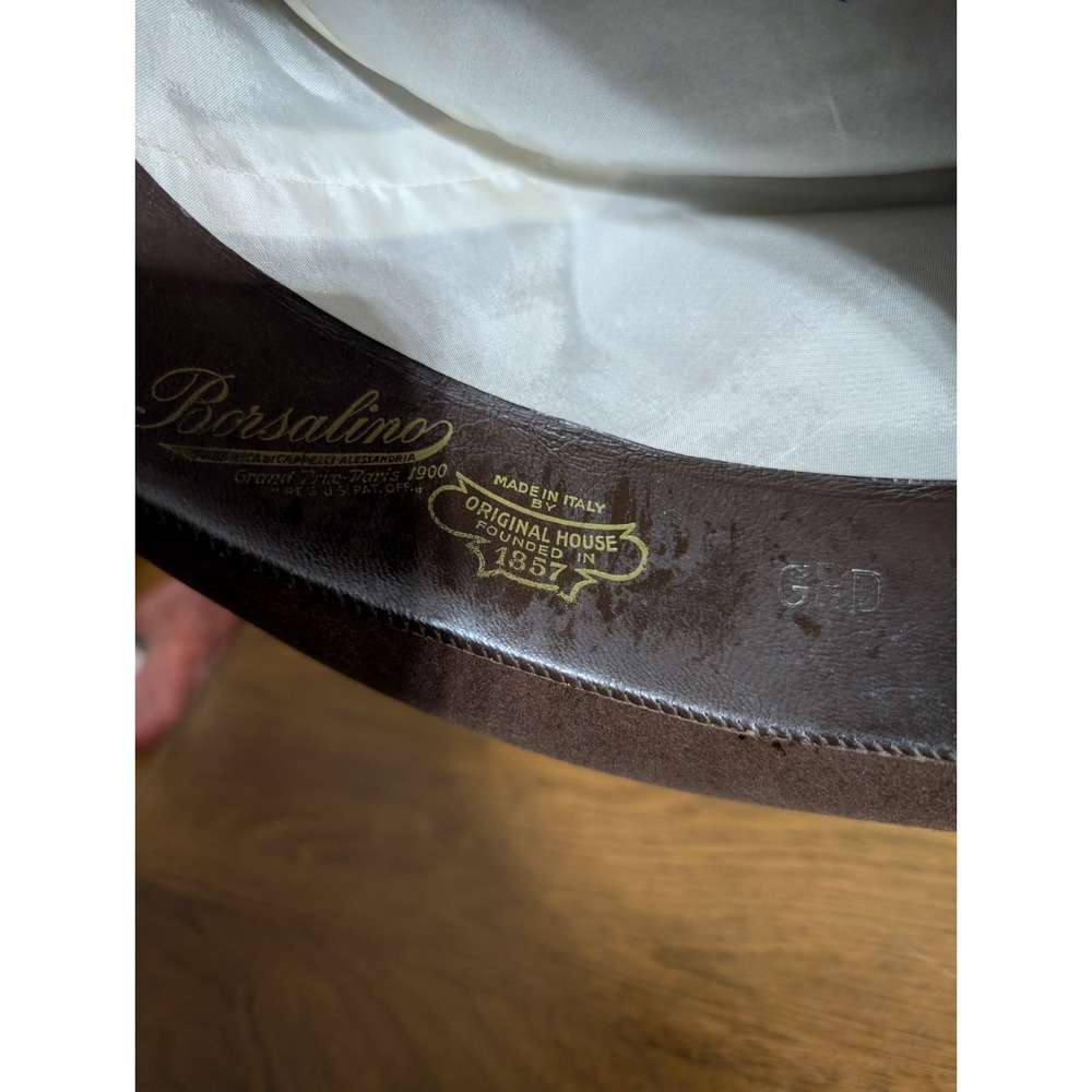 Borsalino Men's Torino Fur Felt Fedora Dark Brown Bulgaro Hat Italy Size 7 Cap - Picture 7 of 8